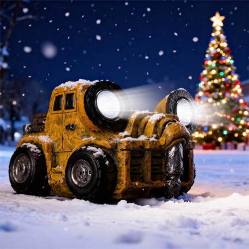 Etlemonde Solar Construction Car Statue Outdoor Garden Decor | LED light. Perfect for garden, courtyard, patio, or lawn. Great housewarming or birthday gift for men. - style: Engineer