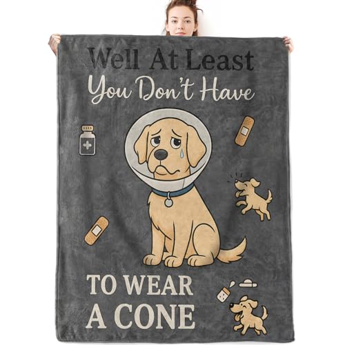 Get Well Gifts for Women Men Cute Dog Flannel Blanket,60x50inch,Cheerful Icon and Puppy Blankets,Inspirational Sympathy Throw,for Friend,Family,Bedroom,Sofa,Living Room,Camping Decor Throws - color: Dog 02, size: 60x50 Inch