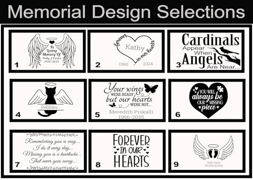 In Loving Memory Garden Sign – Slate Memorial Stone with Optional 16" Stake – Weatherproof Outdoor Grave Marker - Laser Engraved