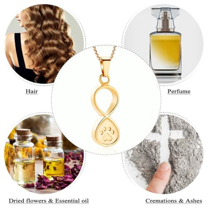 Oinsi Infinity Love Pet Cremation Jewelry for Ashes of Dog/Cat Funeral Keepsake Urn Necklace Pendant Memorial Jewellery - color: A-Customize-Image