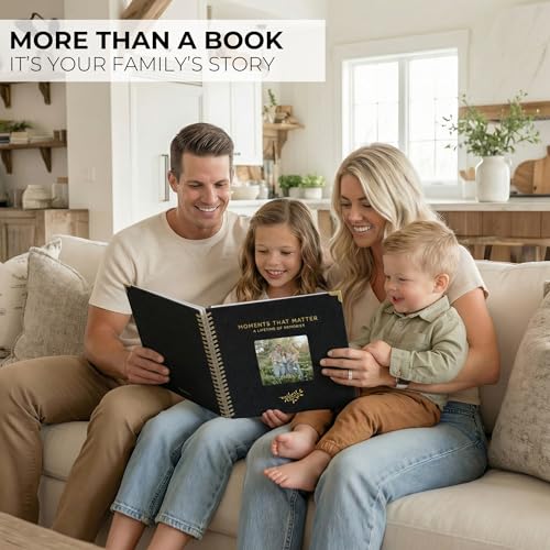 Beautiful Linen Scrapbook Photo Album 10"x10" - 40-Page Blank Guest Book | Perfect to Preserve Special Memories of Family, Weddings, Birthdays and Baby Showers - Timeless Keepsake for Every Home - color: Black