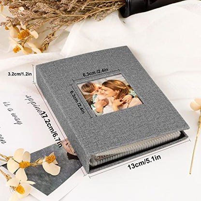 Ywlake Photo Album 4x6 50 Pockets 2 Packs, Small Mini Capacity Linen Photo Album Bulk Sets, Each Pack Holds 50 Top Loader Vertical Only Picture for Kids Boy Girls Grey - color: Grey, size: 50 Pockets/2PK