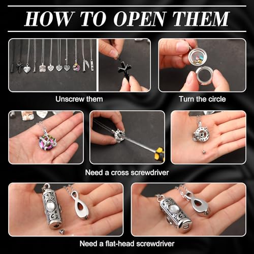 Ecation 15 Pcs Urn Necklace for Ashes Women Cremation Jewelry - color: White