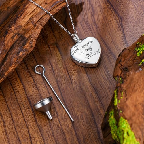 Tree of Life Urn Necklace for Ashes, S925 Sterling Silver Hummingbird/Cross/Love Heart Pendant Cremation Jewelry with Funnel Filler Memorial Keepsake Gifts for Women Men - color: Hummingbird Urn Necklace