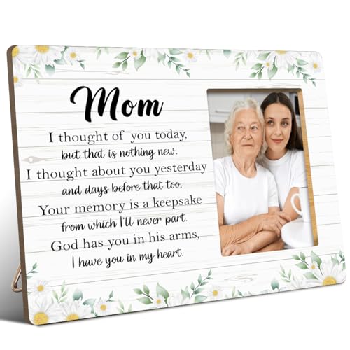 JANLAN Memorial Gifts for Loss of Mom,Mother Memorial Picture Frame,Bereavement Sympathy Gifts for Loss of Mom,Mommy God Has You in His Arms I Have You in My Heart Photo Frame - style: Loss of Mom-4