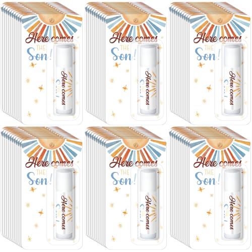 30 Pack Here Comes the Son Baby Shower Favors Games Prizes Party Gifts Bulk Sunshine Lip Balms for Winners Adults Guests Gender Reveal Favors Decorations Baby Shower Souvenirs Gift Bags Stuffers - style: Here Comes the Son