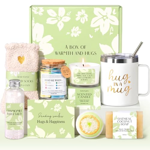 Self Care Get Well Soon Gift Baskets for Women, 8pcs Christian Birthday Gifts for Women Inspirational Christmas Ideas for Mom Her Friend, Care Package After Surgery Thinking of You Sympathy Box - color: Green