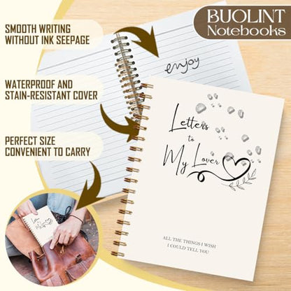 Letters to Heaven Notebook Journal 5.5x8.3, Grief Journal for Women, Memorial Sympathy Gifts for Loss of Loved One, Remembrance Bereavement Gifts Spiral Hardcover Notebook(Lover) - color: Lover