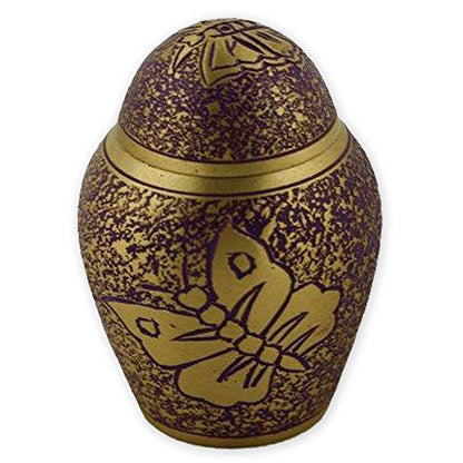 Beautiful Life Urns Purple Butterfly Keepsake Urn for Ashes - Small Size - NOT Intended for Full Cremation Ash Quantity - size: Keepsake