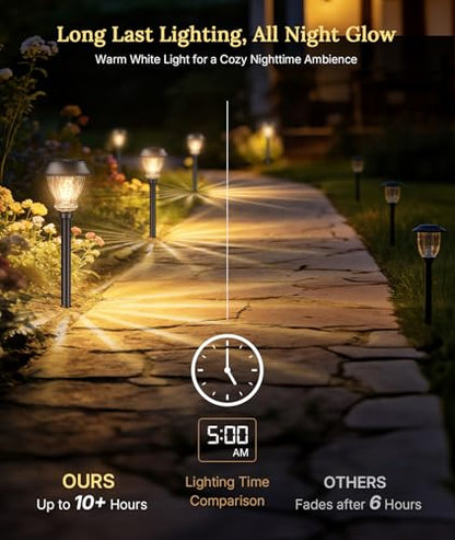 XMCOSY+ Solar Pathway Lights Outdoor, 6 Pack Warm White Landscape Lighting - size: 6 Packs