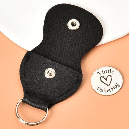 ShiQiao Spl Keep Fucking Going Pocket Hug Token Keychain for Women Men Sister Brother Birthday Christmas Gifts for Friends Daughter Son Inspirational Gifts Self Encouragement Key Chains with PU Pouch - color: Keep Fucking Going
