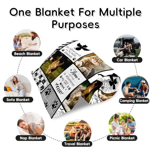 WFR Personalized Memorial Blanket for Loss of Cat,Pet Sympathy Gift for Cat