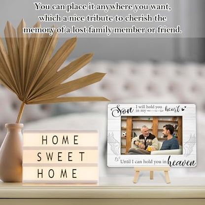 Memorial Gifts for Loss of Son, Memorial Picture Frame, Sympathy Gifts Wooden Photo Frame with Easel, 4x6 Child Loss Picture Frame for Tabletop Display - G02 - style: Loss of Son