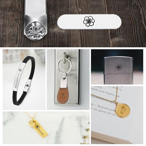 Yoption 6mm 1/4'' Flower Metal Stamp, Metal Punch Stamping Tool DIY Arts and Crafts Supplies for Stamping/Punching Jewelry, Clay, Leather, Wood - size: Flower (6mm)