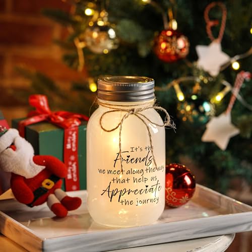Friends Birthday Gift for Women - 30 oz Large Mason Jar Night Lights | Meaningful Gift for Friends, Bestie, Friendship Gifts for Woman, Soul Sister, BFF - color: Friends Journey