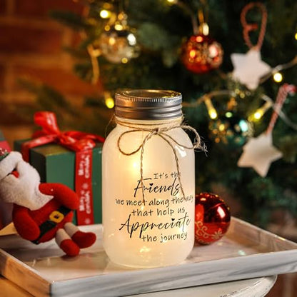 Friends Birthday Gift for Women - 30 oz Large Mason Jar Night Lights | Meaningful Gift for Friends, Bestie, Friendship Gifts for Woman, Soul Sister, BFF - color: Friends Journey