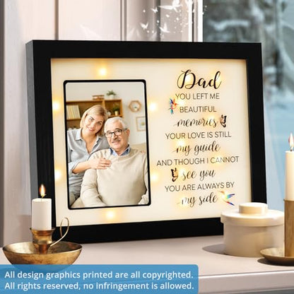 Memorial Gifts LED Shadow Box 4x6 Picture Frame Sympathy for Loss of Dad - size: Dad Memorial