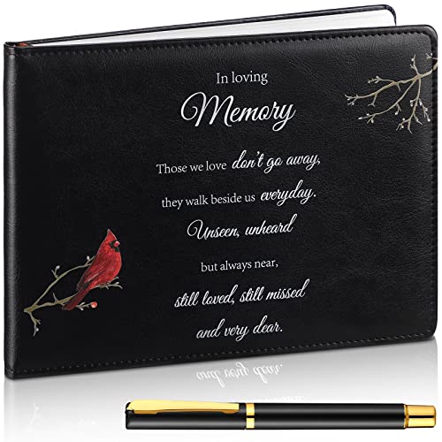 Yingzhao Memorial Funeral Guest Book with Pen 144 Pages Cardinal Funeral Guest Sign in Book for Memorial Service Celebration of Life Party Supplies in Loving Memory(Those We Love) - style: Those We Love