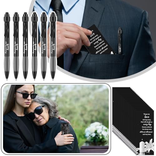 Sayglossy 60 Set Memorial Funeral Favor for Guest Thank You Set,Black - color: Black