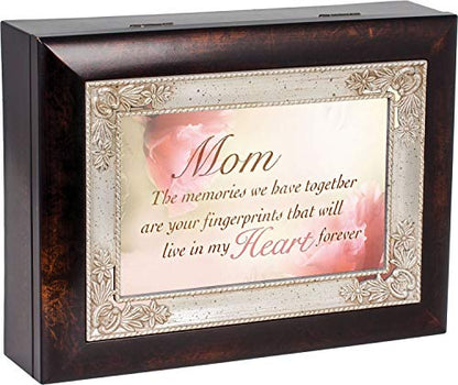 Cottage Garden Mom Memories Live in My Heart Burlwood Jewelry Music Box Plays Friend in Jesus