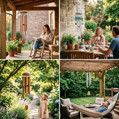 HOHIYA 50" Extra Large Outdoor Wind Chimes Deep Tone Aluminum - size: 50inch Copper Vein