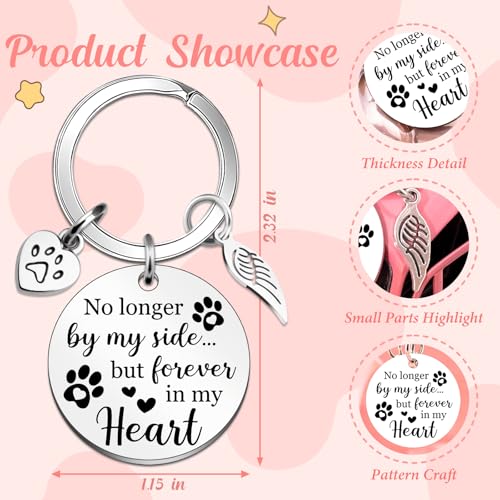 Dog Memorial Gifts for Loss of Dog Pet Memorial Keychain | Loss of Dog Sympathy Gifts Remembrance Passing Away Bereavement Gifts No Longer By My Side