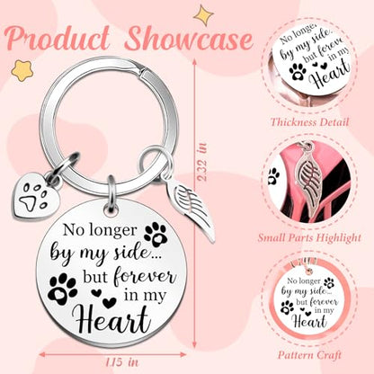 Dog Memorial Gifts for Loss of Dog Pet Memorial Keychain | Loss of Dog Sympathy Gifts Remembrance Passing Away Bereavement Gifts No Longer By My Side