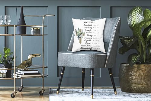 You are Beautiful Inspirational Quotes Throw Pillow Covers 18x18 Inch Christian Gifts Religious Gifts Scripture Gifts for Women Gifts - color: 01 Christian
