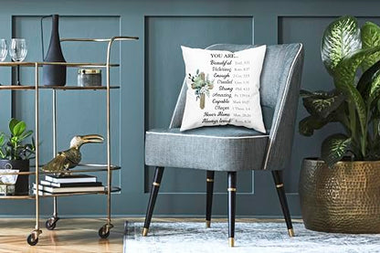You are Beautiful Inspirational Quotes Throw Pillow Covers 18x18 Inch Christian Gifts Religious Gifts Scripture Gifts for Women Gifts - color: 01 Christian