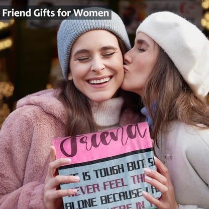 Best Friend Blanket 60"X50", Birthday Gifts for Best Friend Women, Friendship Gifts for Women, Bestie Gifts, Friendship Throw Blanket for My Best Friend, Bestie, BBF, Soul Sister - color: Pink Friend