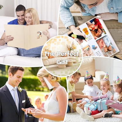 Photo Album 4x6 Vertical 600 Photos with Writing Space, Beige - color: Beige