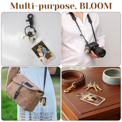 6PCS Acrylic Photo Frame Keychain Holder, 2 Size Personalized Custom Picture Frame Keychain Photo Insert Keychains Holder Personalize Favor Graduation Gift (2"x3", 1.3"x2")