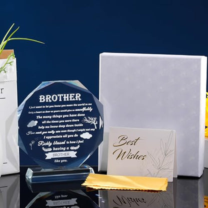 Gifts for Brother Crystal Brother Gifts From Sister Birthday Gifts for Brother Crystal Keepsake for Birthday Father's Day, Valentine’s Day, and Christmas. - style: 12BJ Brother