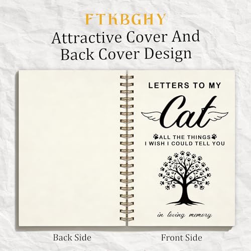 FTKBGHY Loss of Cat Sympathy Gift Grief Journal Notebook, Memorial Notebooks Gifts for Loss of Cats, Pet Remembrance Bereavement Gift, Letters to My Cat Journal, 5.5x8.3 Inch - color: Colour-13
