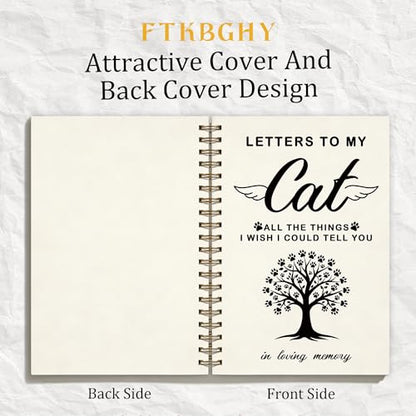 FTKBGHY Loss of Cat Sympathy Gift Grief Journal Notebook, Memorial Notebooks Gifts for Loss of Cats, Pet Remembrance Bereavement Gift, Letters to My Cat Journal, 5.5x8.3 Inch - color: Colour-13