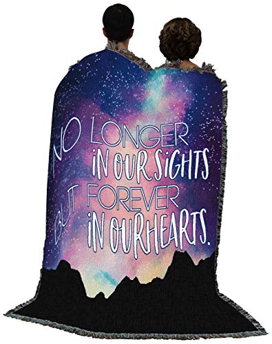 Pure Country Weavers No Longet in Our Sights But Forever in Our Hearts Blanket Mountains - Sympathy Bereavement Gift Tapestry Throw Woven from Cotton - Made in the USA (72x54) - color: Our Sights Mountains, size: 72" x 54"