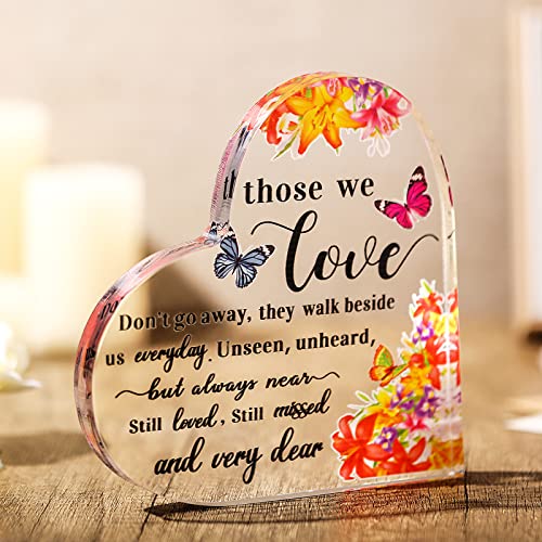 Jetec Sympathy Bereavement Gift for Loss of Loved One,6 x 6 x 0.6 Inch | Acrylic Heart, Memorial Condolence Grieving Keepsake for Mom Dad Grandma, Remembrance Decor, Sympathy Gifts Standing - size: 6 x 6 x 0.6 Inch