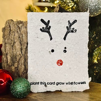 Set of 10 Seed Paper Holiday Greeting Cards with Envelopes - Plantable Christmas Cards