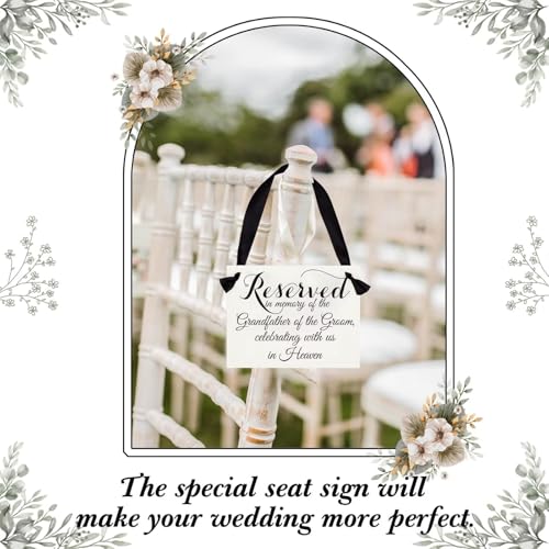 Wedding Memorial Sign in Memory of Grandparents Celebrating from Heaven Ceremony Seat Banner Grandfather of The Groom - style: Grandfather of the Groom