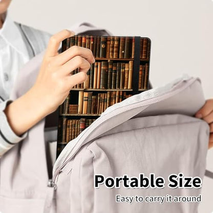 Photo Album 4x6 120 Pockets Photos with Elastic Band, PU Leather Photo Books Small Mini Capacity Picture Album for Family Wedding Travel Anniversary Baby Vacation Pictures, Library Bookshelf - color: Library Bookshelf