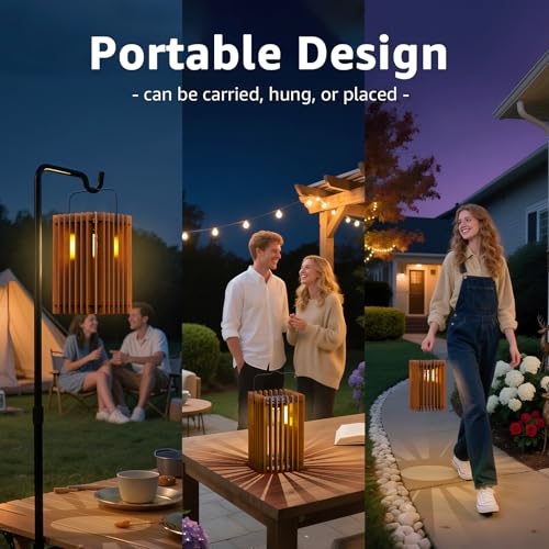 2-Pack Solar Lanterns Outdoor Hanging Portable Table Top Decorative Lamp DIY Lantern Lights Water-Resistant for Outside Patio Yard Garden Porch - style: Solar D