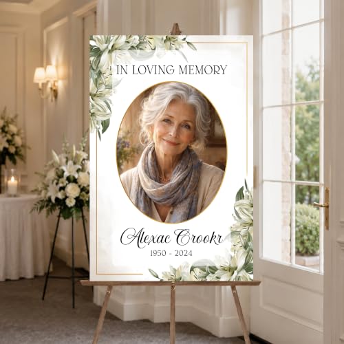 Editable Greenery Celebration of Life Welcome Sign, Custom Yard Sign, PVC, 12' x 18', 24' x 18', 36' x 24' - color: #Version 2