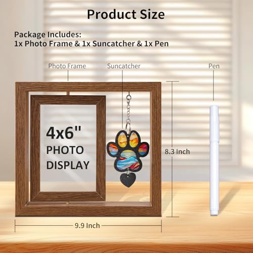 Dog Memorial Picture Frame, 4x6 Wooden Frame, Pet Loss Gift, Paw - color: Paw Shape