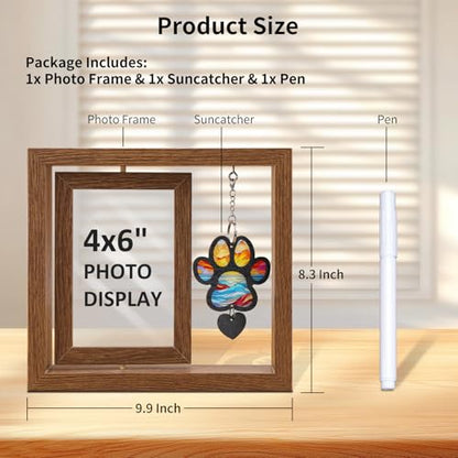 Dog Memorial Picture Frame, 4x6 Wooden Frame, Pet Loss Gift, Paw - color: Paw Shape