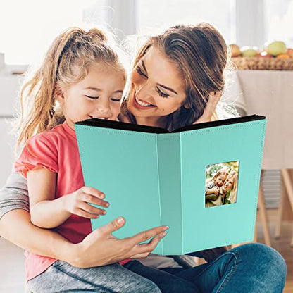 Ywlake Photo Album 4x6 300 Pockets, Leather Photo Albums Holds 300 Horizontal Only Pictures Teal - color: Teal, size: 300 Pockets