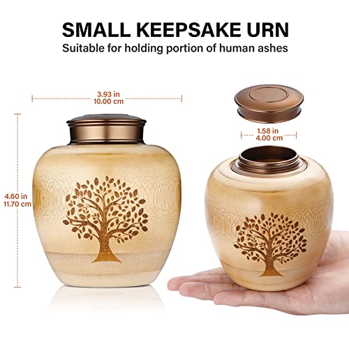 Small Urns for Human Ashes Adult Male Female,Small Keepsake Urns for Human Ashes Tree of Life Pattern Engraved,Memorial Cremation Urns for Human Ashes Adult Female Male Made of Bamboo - size: Small,50 Cubic Inches