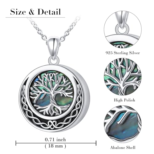 925 Sterling Silver Urn Necklaces for Women Claddagh/Angel Wings/Guitar/Butterfly/Tree of Life Ashes Memorial for Loss Keepsake Jewelry Present Easter Day of the Dead - style: Tree of Life