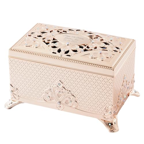 THINGS REMEMBERED Engraved Golden Anastasia Musical Jewelry Box (Free Customization), Plays Unforgettable Music, Gift for Women