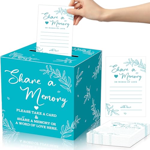 Pajean 50 Share a Memory Cards for Celebration of Life,Blue,Classic - color: Blue, style: Classic