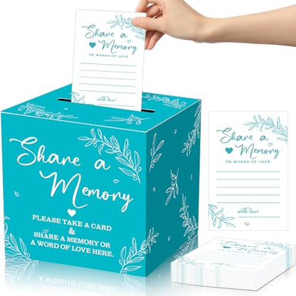 Pajean 50 Share a Memory Cards for Celebration of Life,Blue,Classic - color: Blue, style: Classic